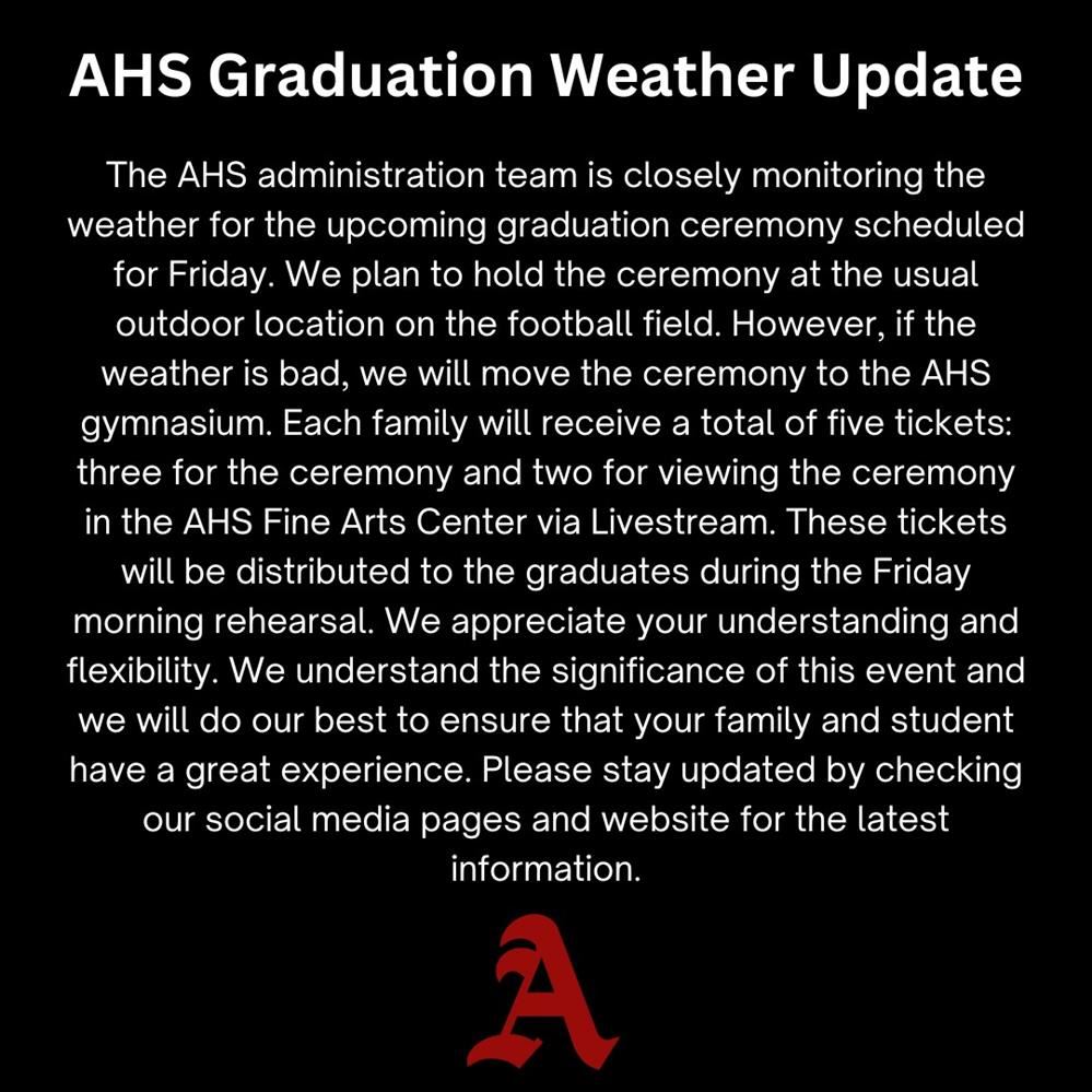  Graduation Weather Announcement